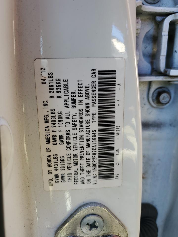 1HGCP2F87CA156845 2012 Honda Accord Exl