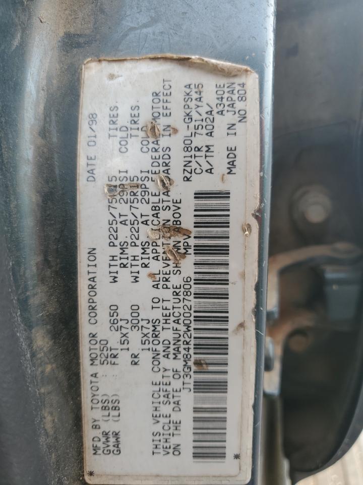 JT3GM84R2W0027806 1998 Toyota 4Runner