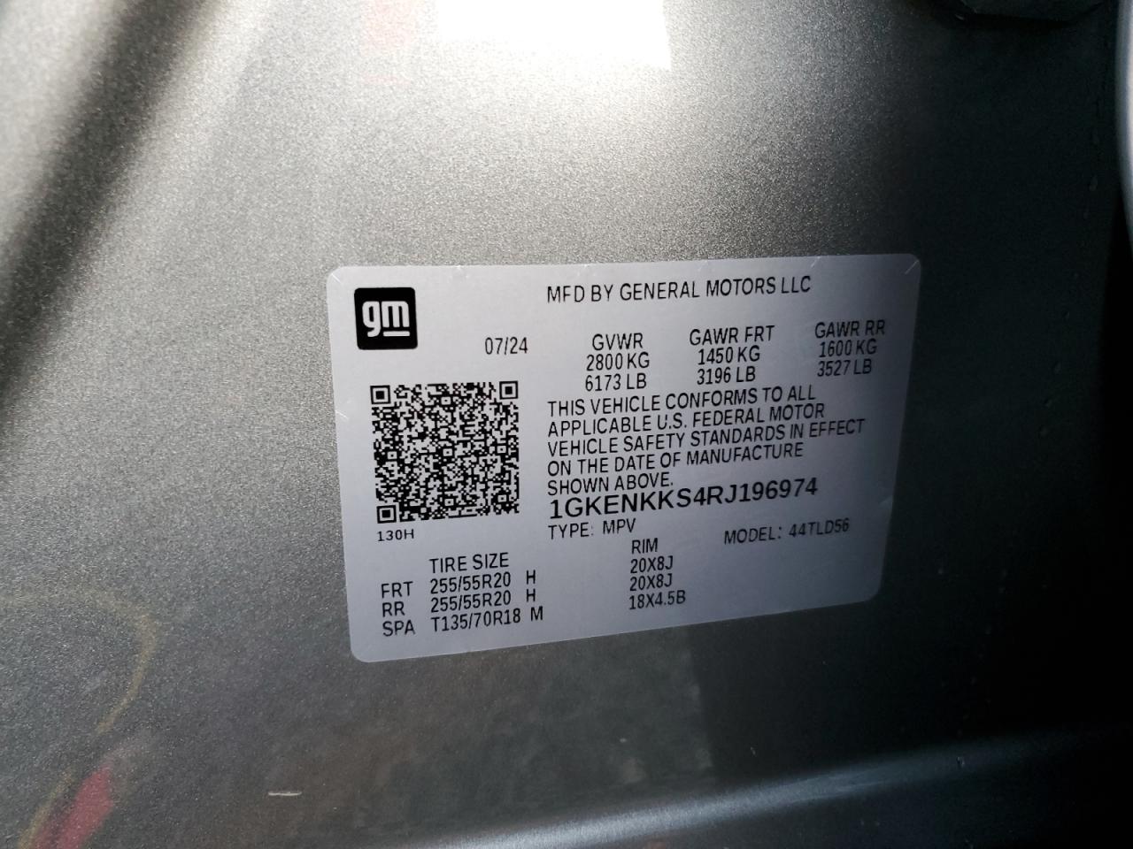 1GKENKKS4RJ196974 2024 GMC Acadia Uplevel