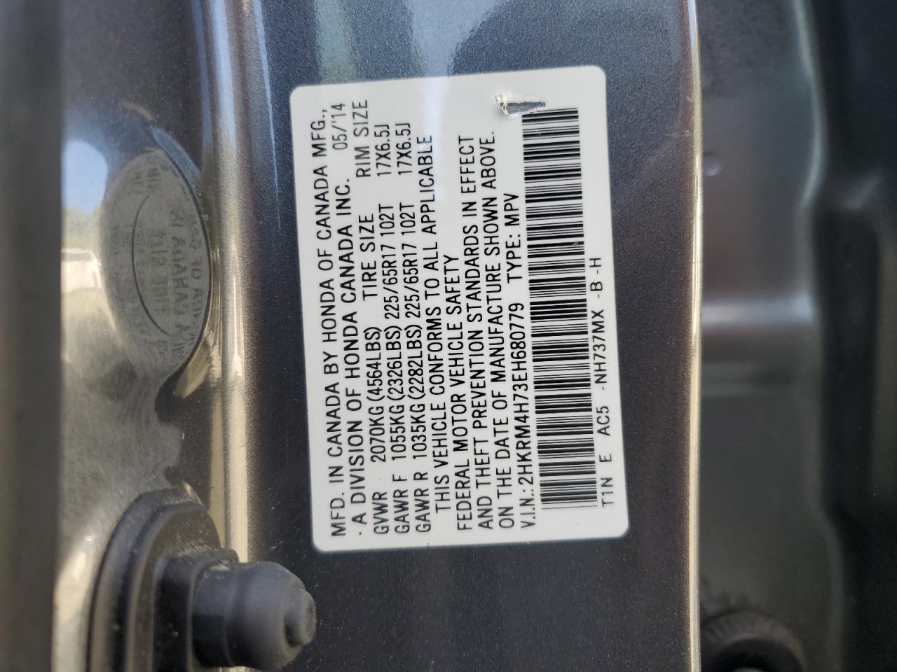 2HKRM4H73EH680779 2014 Honda Cr-V Exl