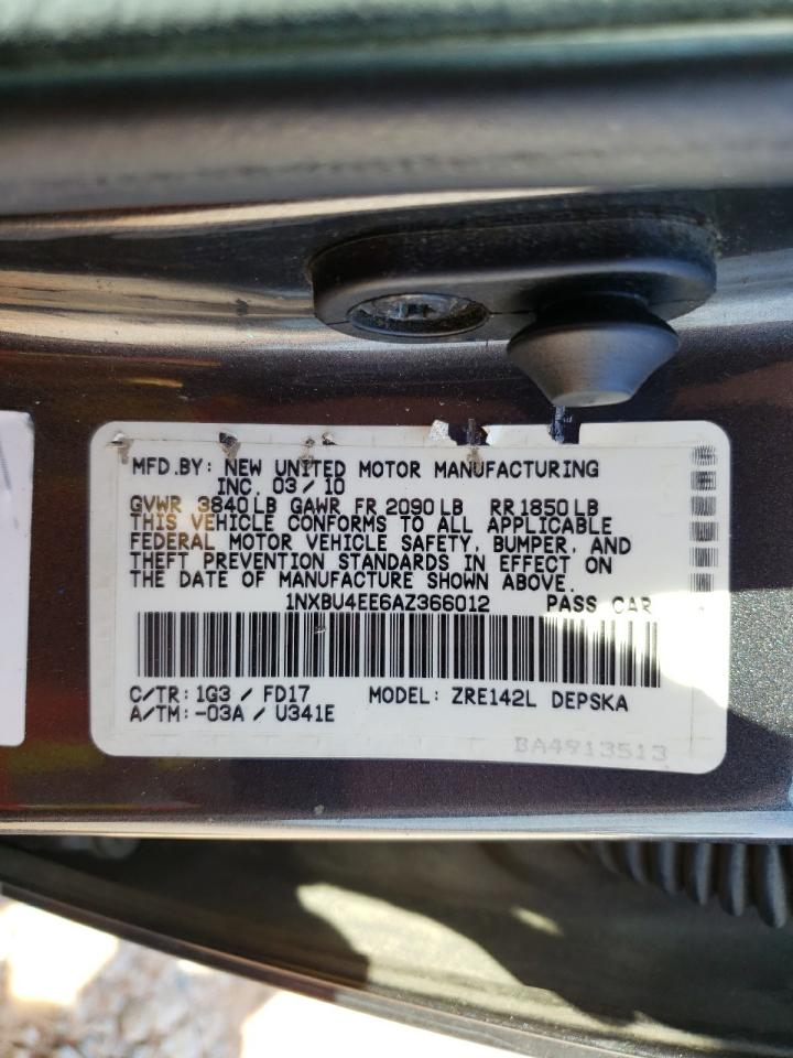 1NXBU4EE6AZ366012 2010 Toyota Corolla Base