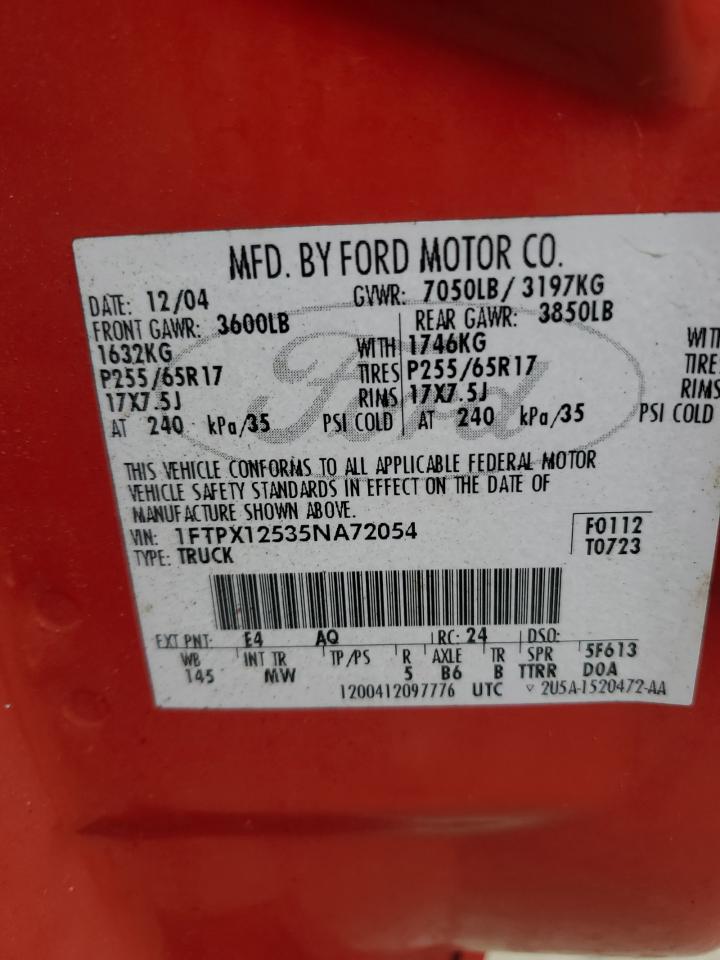 1FTPX12535NA72054 2005 Ford F150