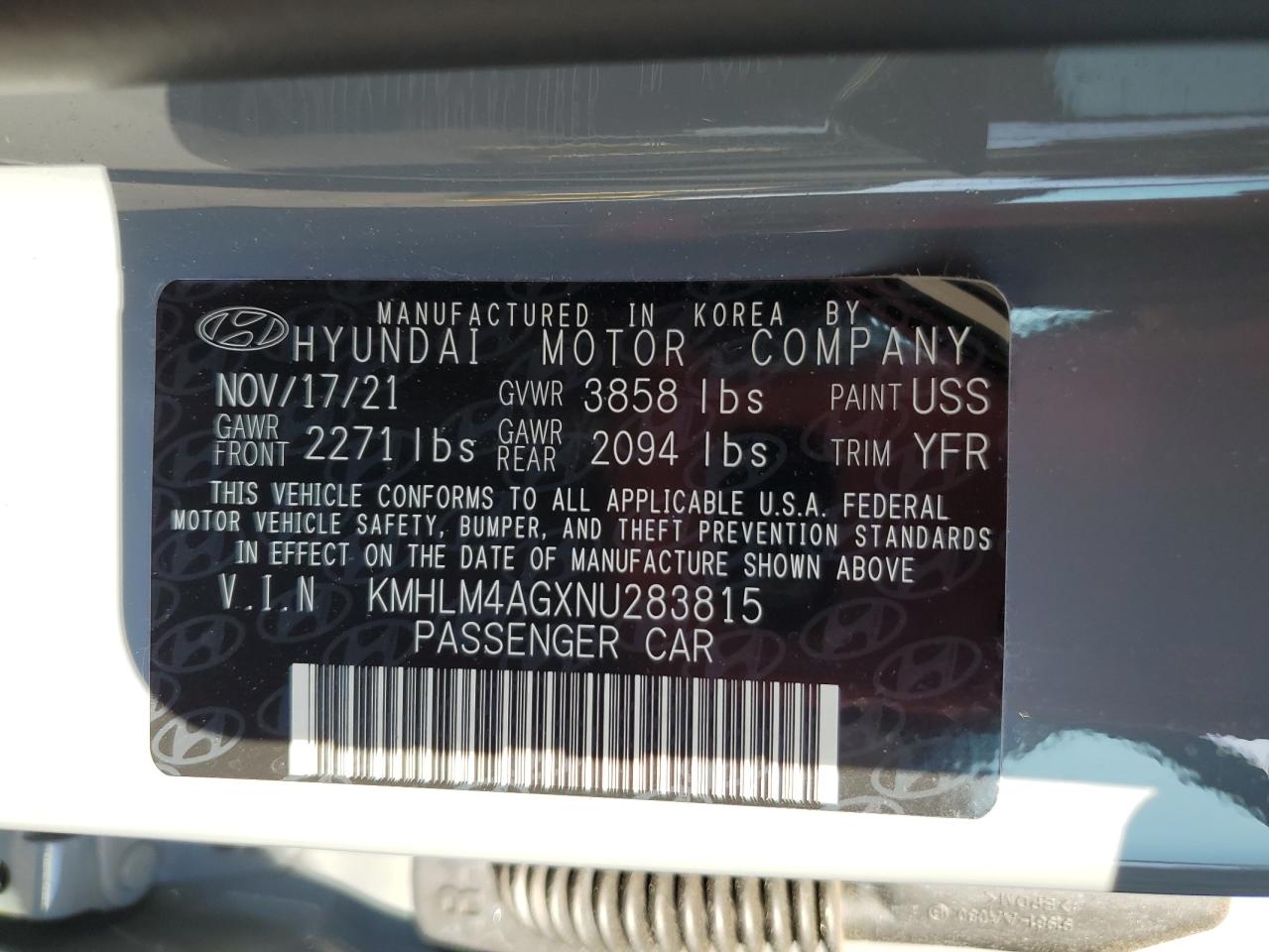 2022 Hyundai Elantra Sel VIN: KMHLM4AGXNU283815 Lot: 78636314