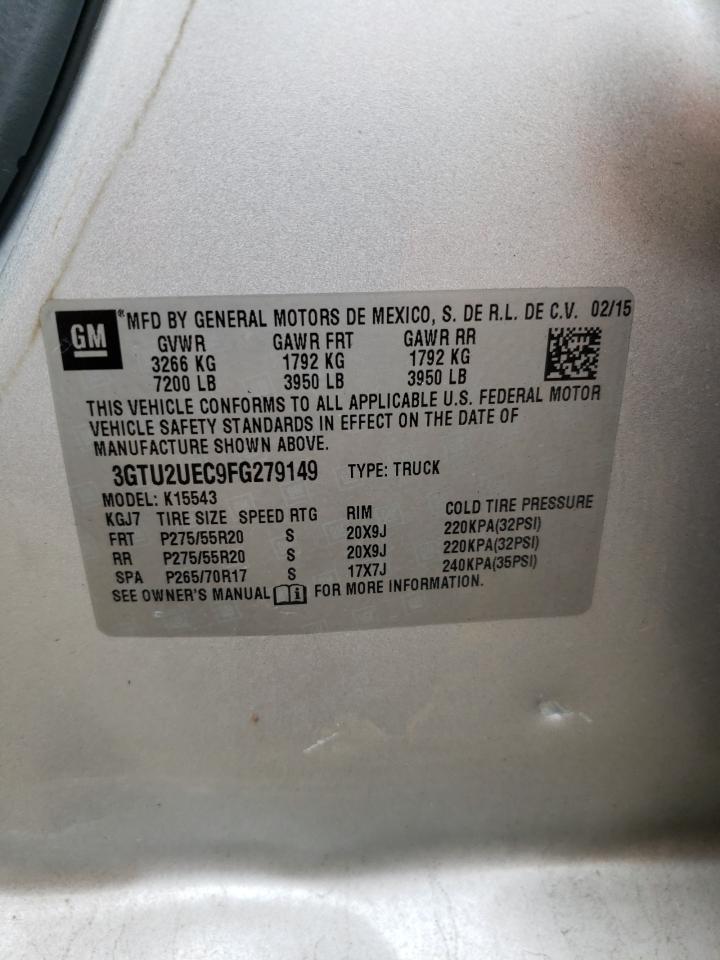 3GTU2UEC9FG279149 2015 GMC Sierra K1500 Sle