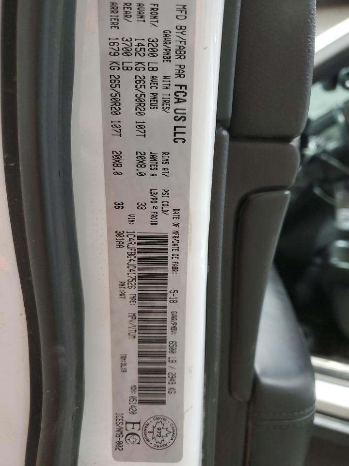 2018 Jeep Grand Cherokee Limited VIN: 1C4RJFBG4JC417526 Lot: 78677164
