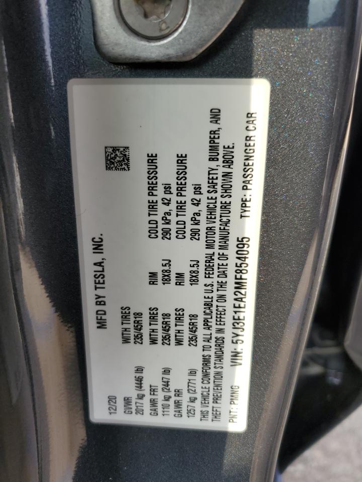 5YJ3E1EA2MF854095 2021 Tesla Model 3