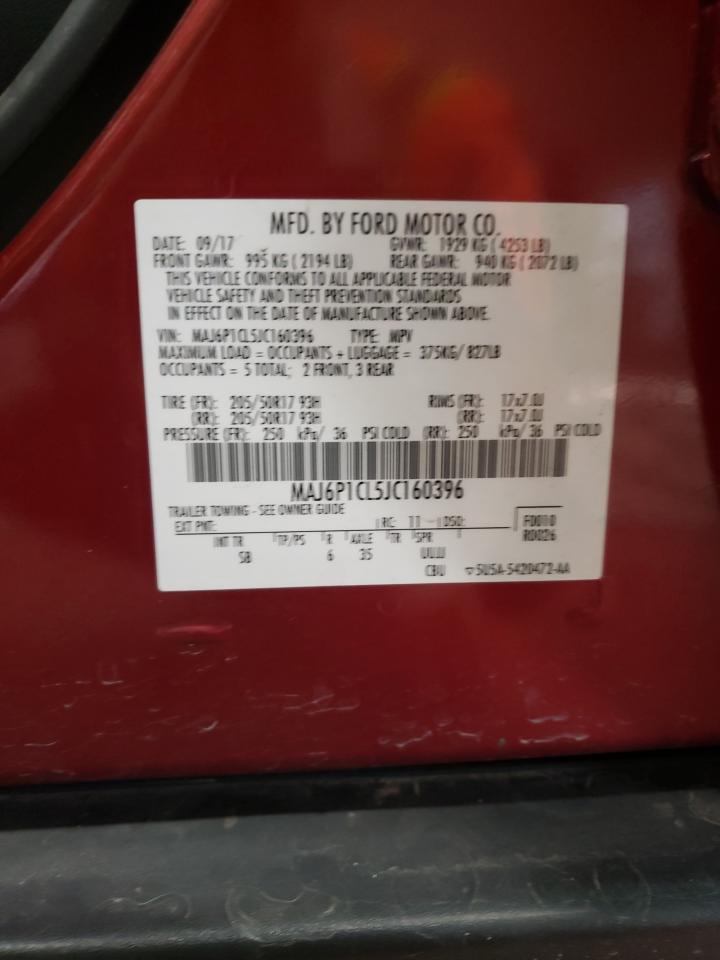 VIN MAJ6P1CL5JC160396 2018 FORD ECOSPORT no.13