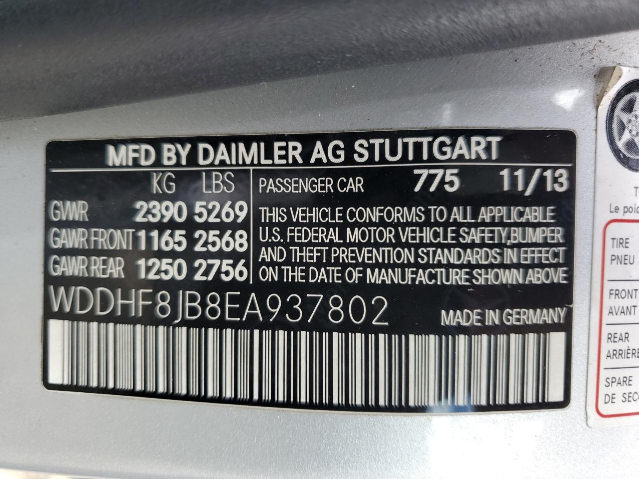 WDDHF8JB8EA937802 2014 Mercedes-Benz E 350 4Matic