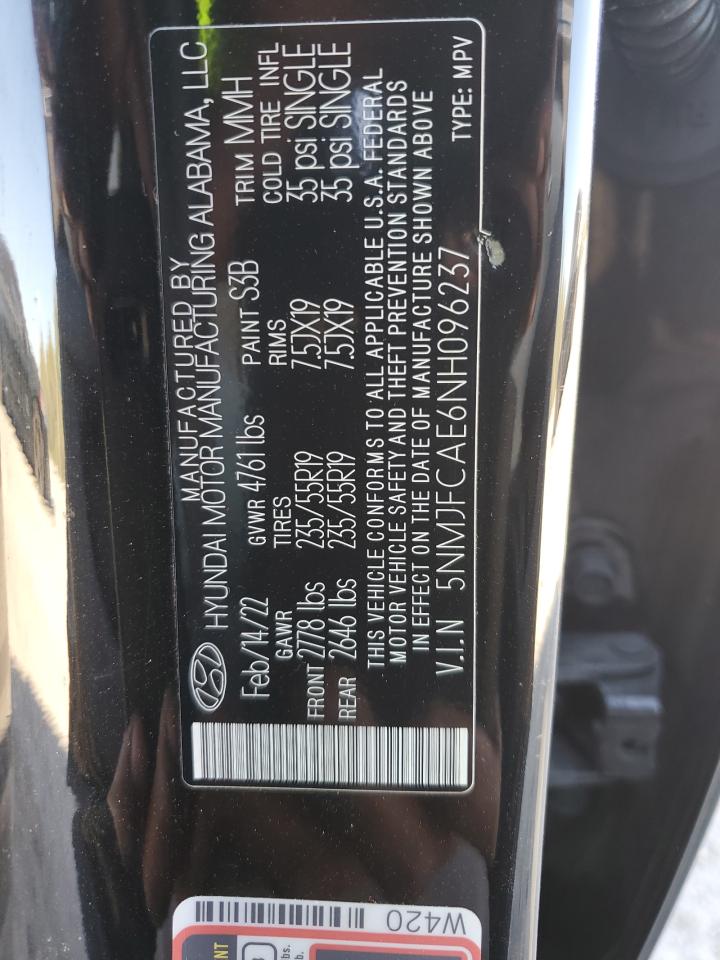 5NMJFCAE6NH096237 2022 Hyundai Tucson Sel