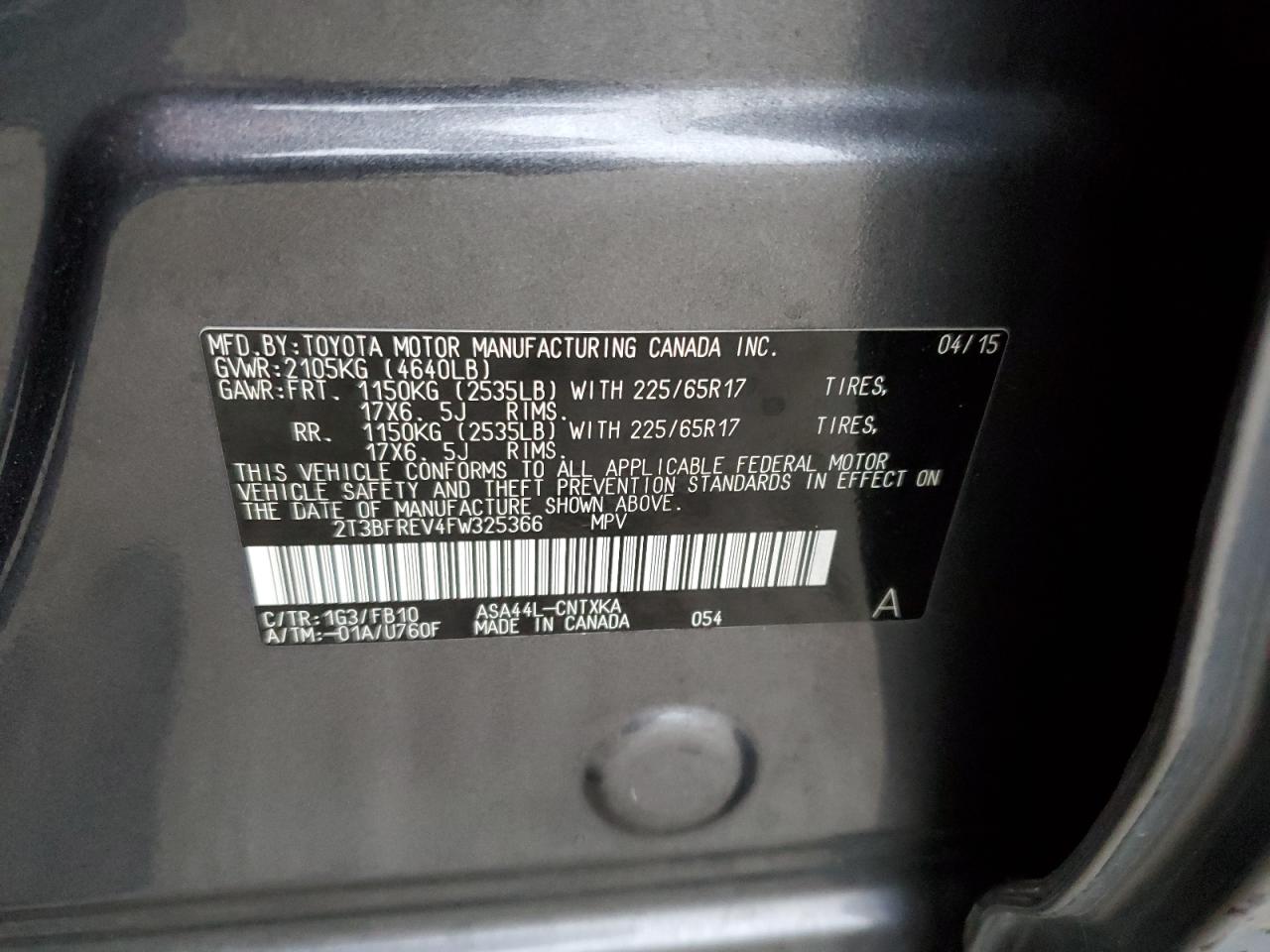 2T3BFREV4FW325366 2015 TOYOTA RAV 4 - Image 14