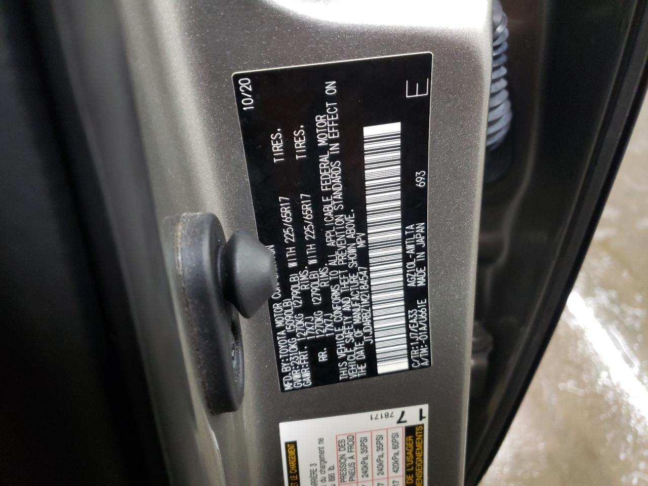 2021 Lexus Nx 300 Base VIN: JTJDARBZ1M2184547 Lot: 77122514