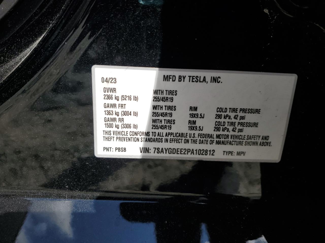 7SAYGDEE2PA102812 2023 Tesla Model Y