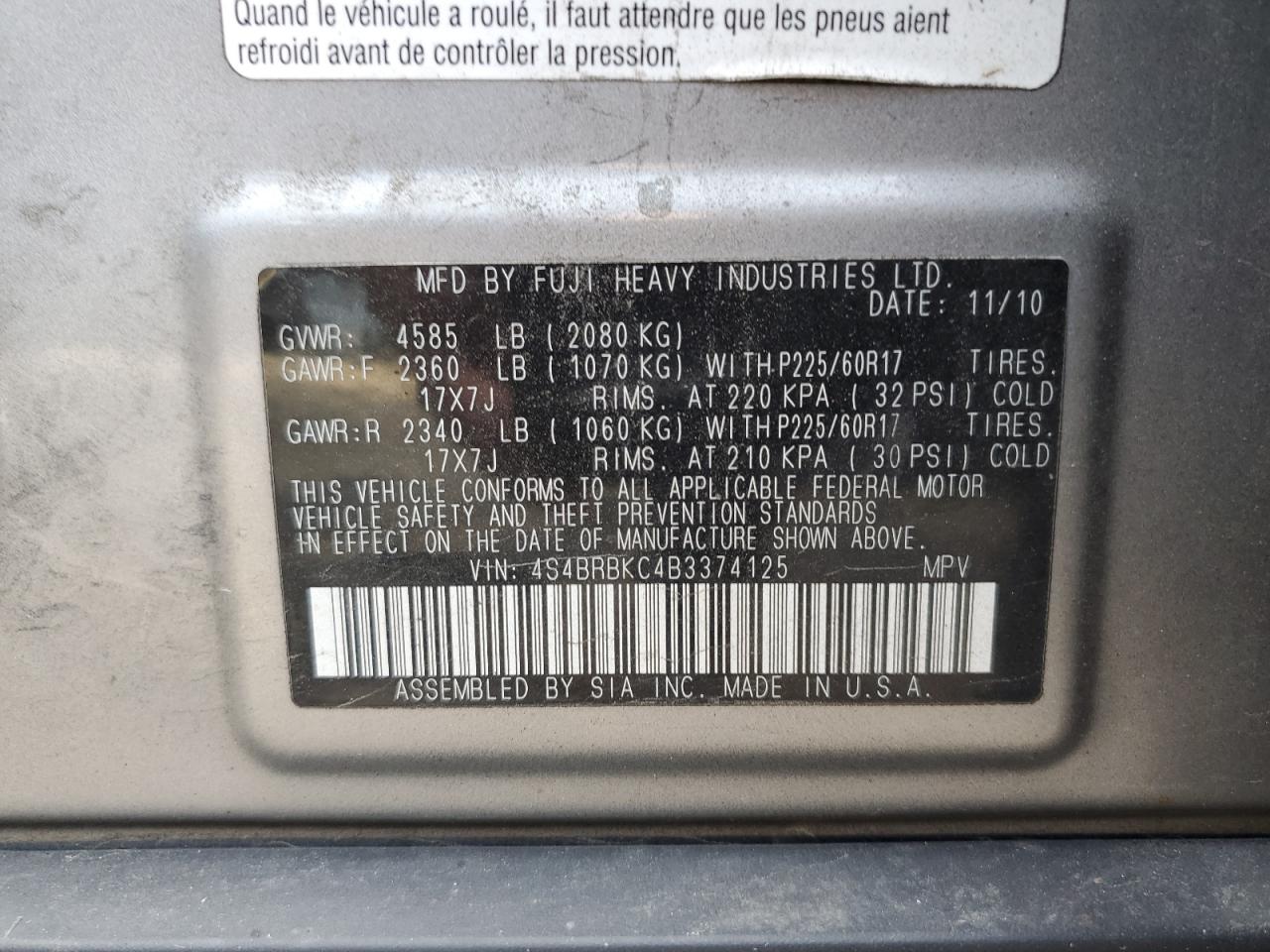 2011 Subaru Outback - Image 16
