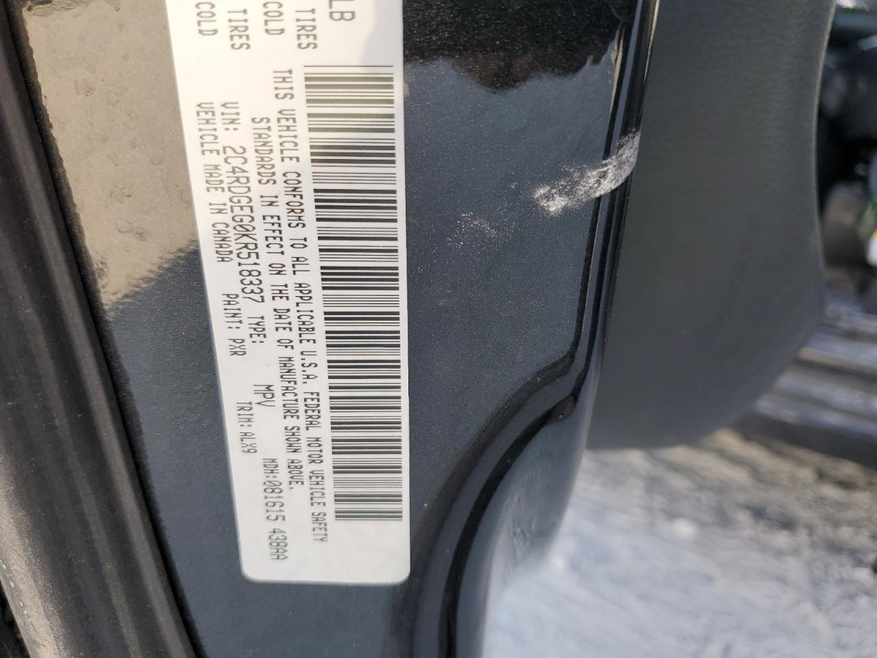 2C4RDGEG0KR518337 2019 Dodge Grand Caravan Gt