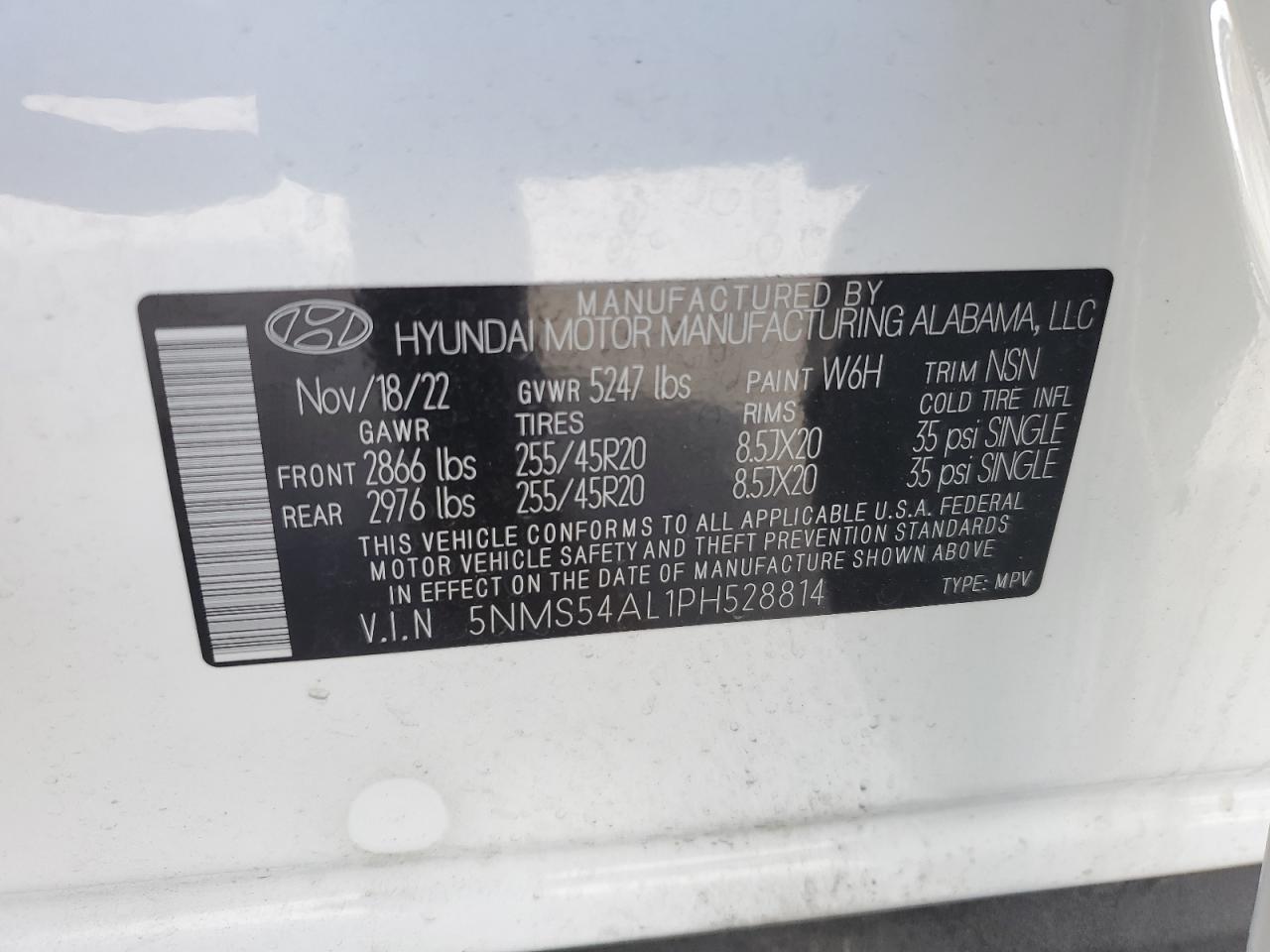 2023 Hyundai Santa Fe Calligraphy VIN: 5NMS54AL1PH528814 Lot: 76532974