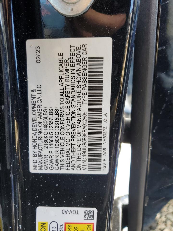 19UUB5F36PA002609 2023 Acura Tlx