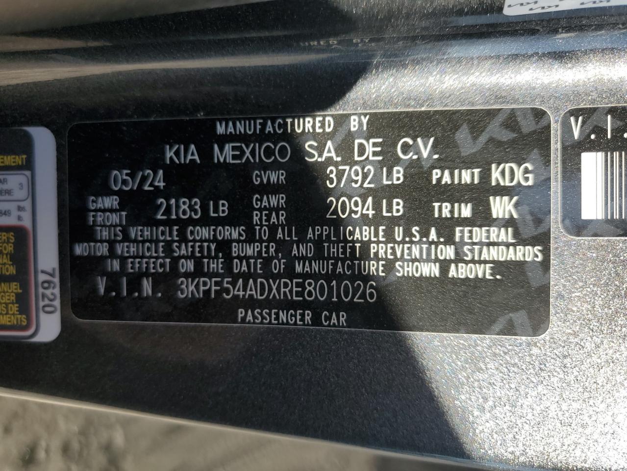 3KPF54ADXRE801026 2024 Kia Forte Gt Line