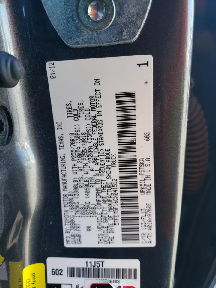 5TFEM5F16CX041512 2012 Toyota Tundra Crewmax Sr5