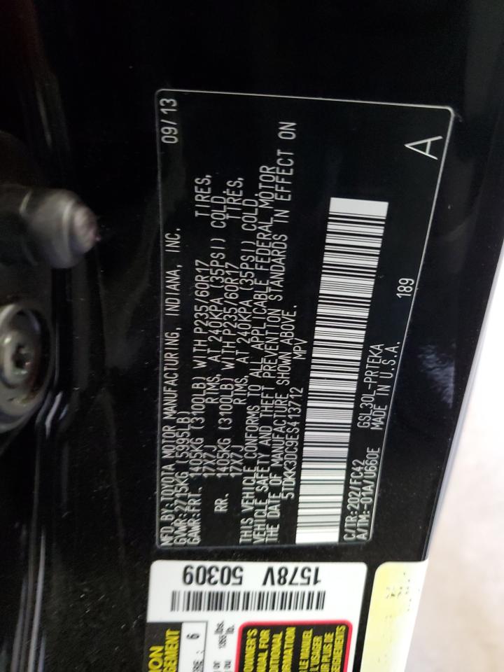 VIN 5TDKK3DC9ES413712 2014 TOYOTA All Models no.13