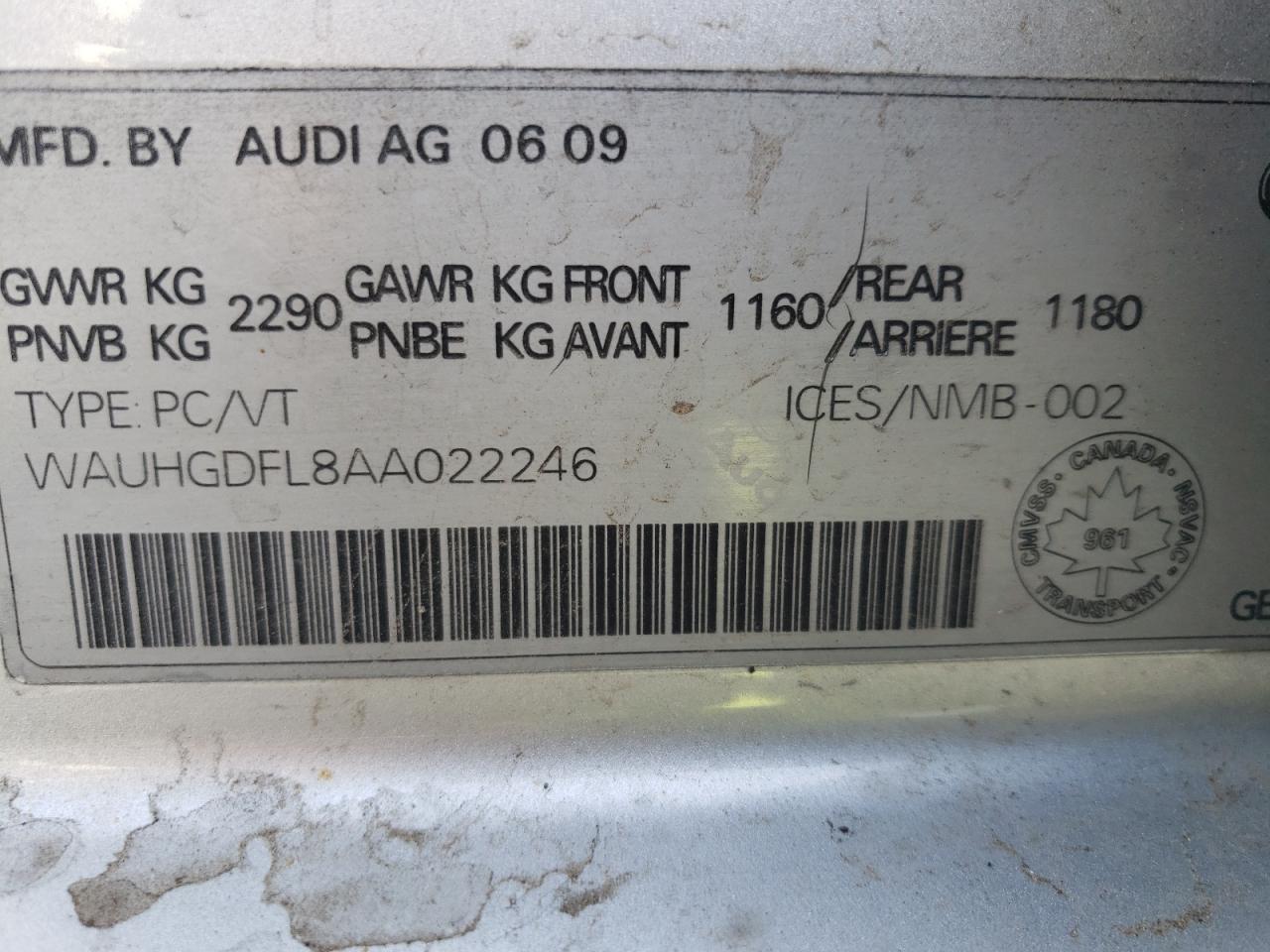 WAUHGDFL8AA022246 2010 Audi S4 Premium