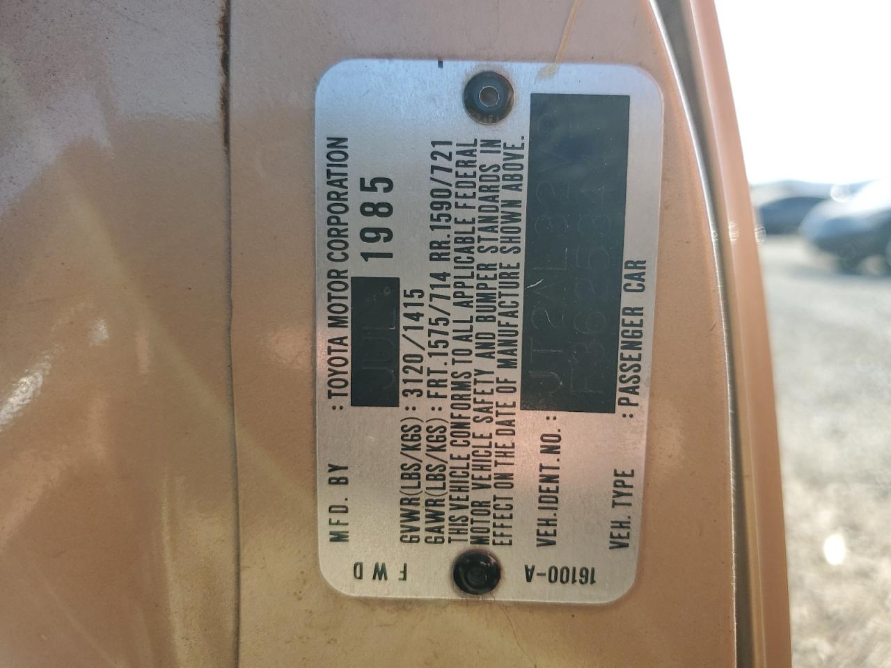 JT2AL32V2F3625344 1985 Toyota Tercel Deluxe