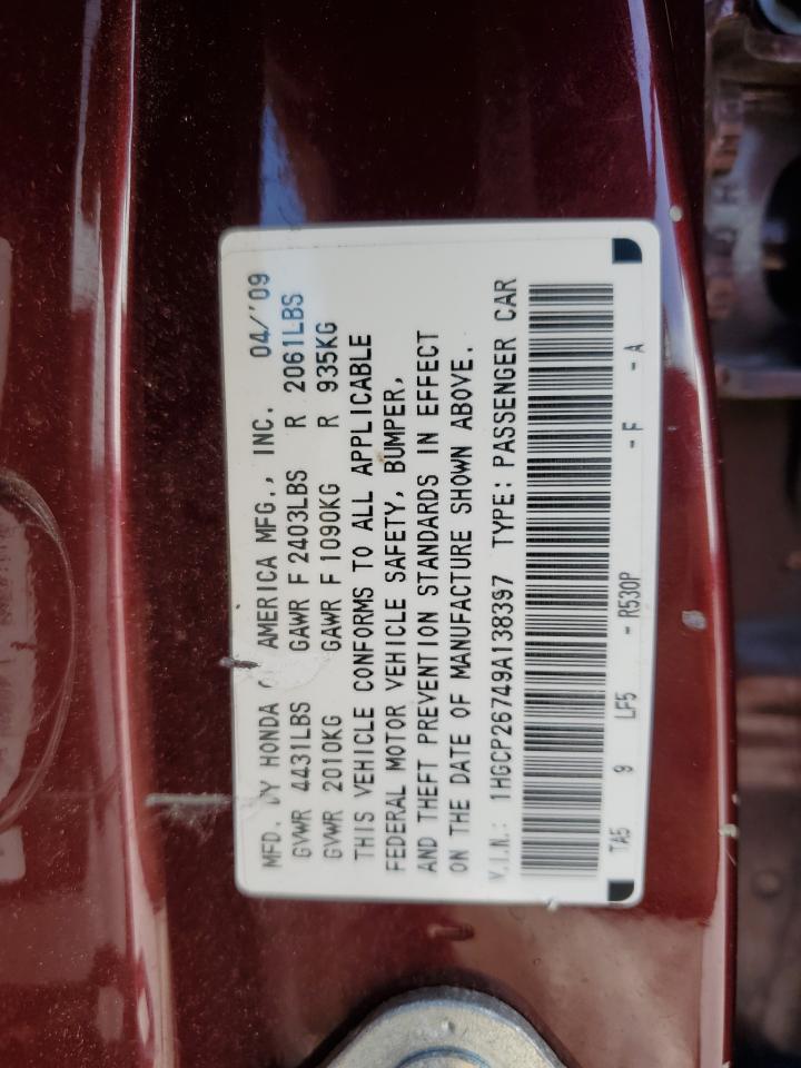 1HGCP26749A138397 2009 Honda Accord Ex