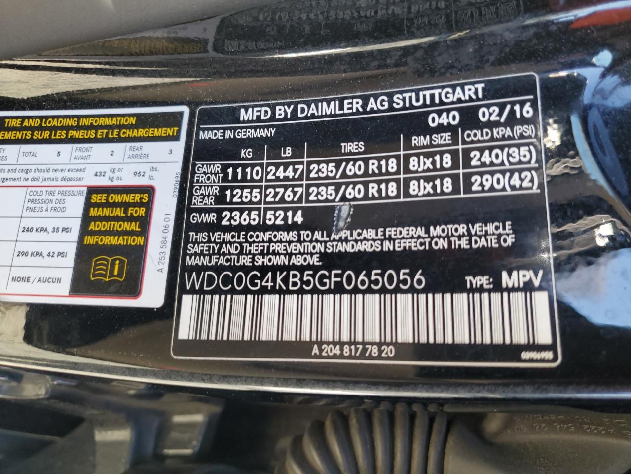 WDC0G4KB5GF065056 2016 Mercedes-Benz Glc 300 4Matic