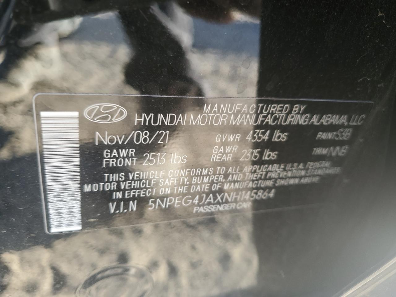 2022 Hyundai Sonata Se VIN: 5NPEG4JAXNH145864 Lot: 76691154