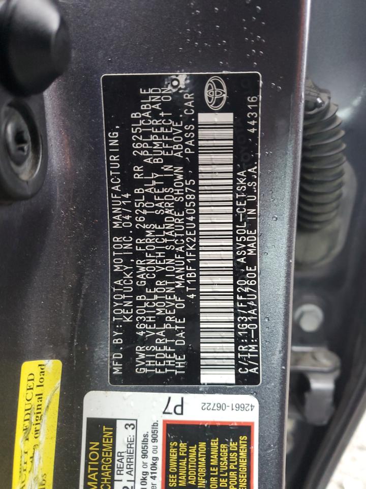 VIN 4T1BF1FK2EU405875 2014 TOYOTA CAMRY no.12