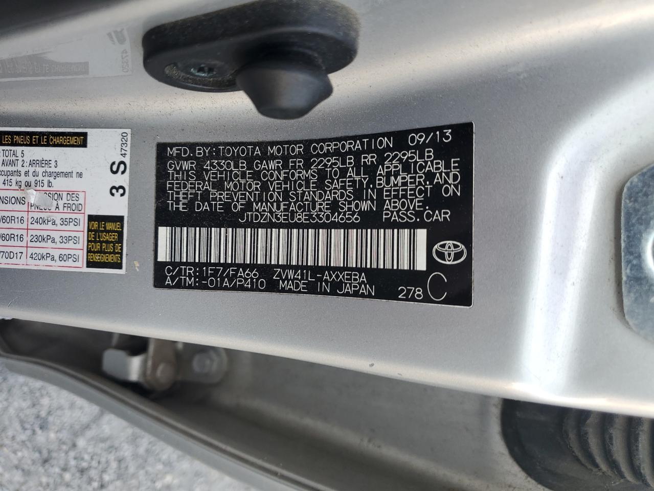 JTDZN3EU8E3304656 2014 Toyota Prius V