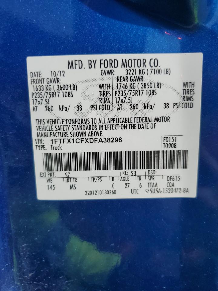 1FTFX1CFXDFA38298 2013 Ford F150 Super Cab