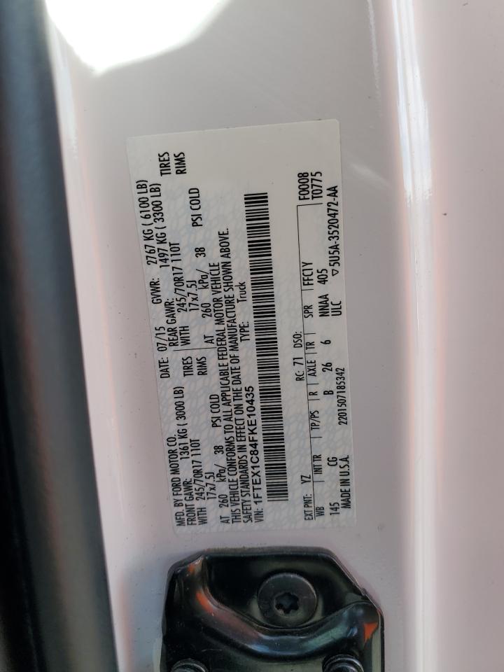 2015 Ford F150 Super Cab VIN: 1FTEX1C84FKE10435 Lot: 78104684