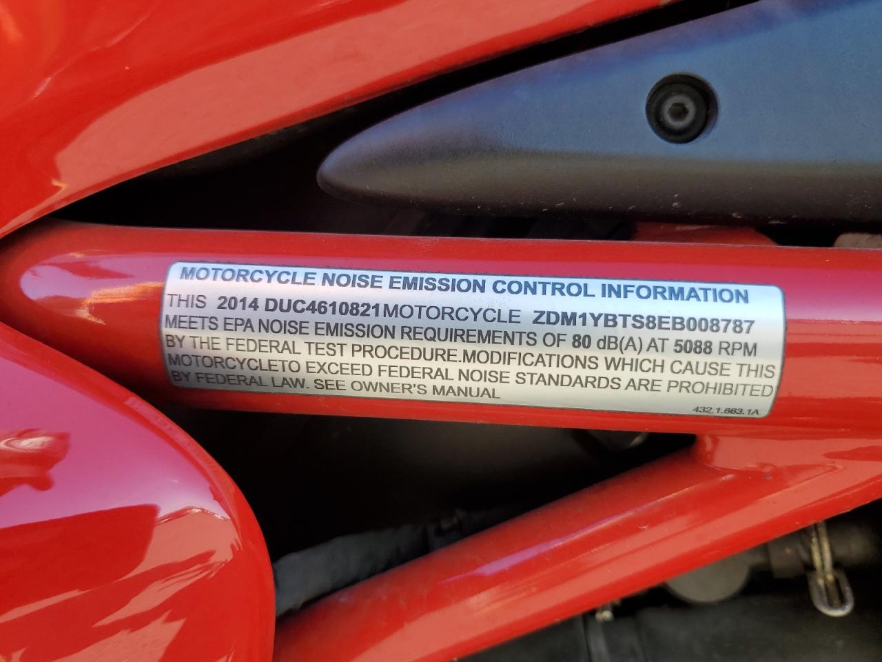 ZDM1YBTS8EB008787 2014 Ducati Hypermotard Hyperstrada