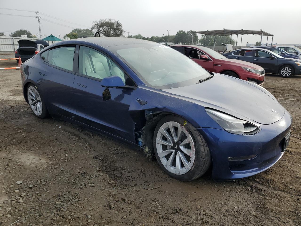 VIN 5YJ3E1EB2NF177317 2022 TESLA MODEL 3 no.4