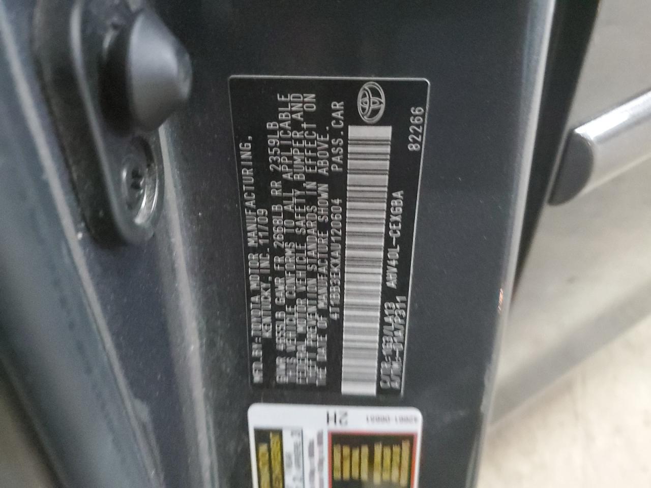 4T1BB3EKXAU120604 2010 Toyota Camry Hybrid