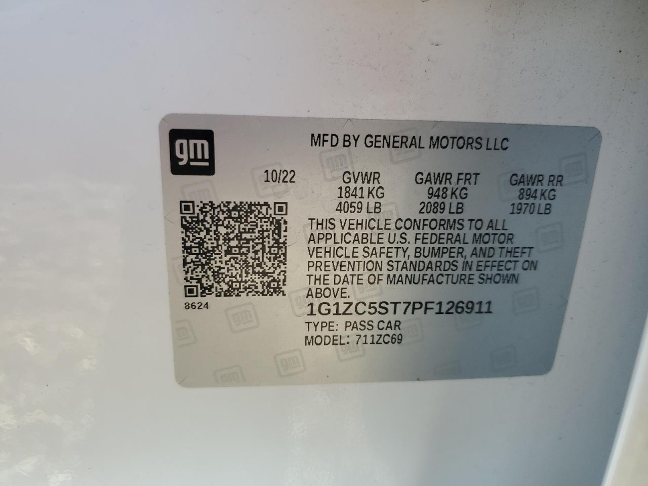 1G1ZC5ST7PF126911 2023 CHEVROLET MALIBU - Image 12