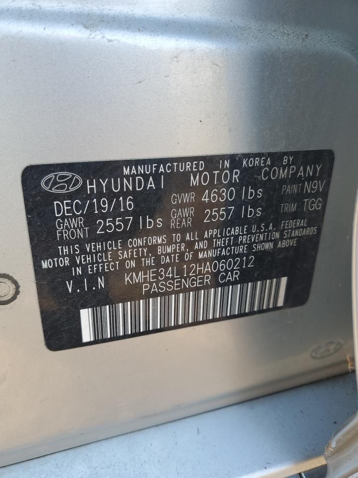 KMHE34L12HA060212 2017 Hyundai Sonata Hybrid