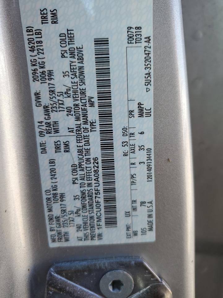 1FMCU0F75FUA08226 2015 Ford Escape S