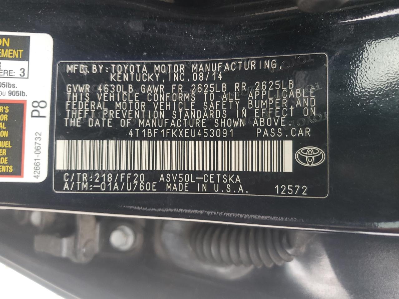 4T1BF1FKXEU453091 2014 Toyota Camry L