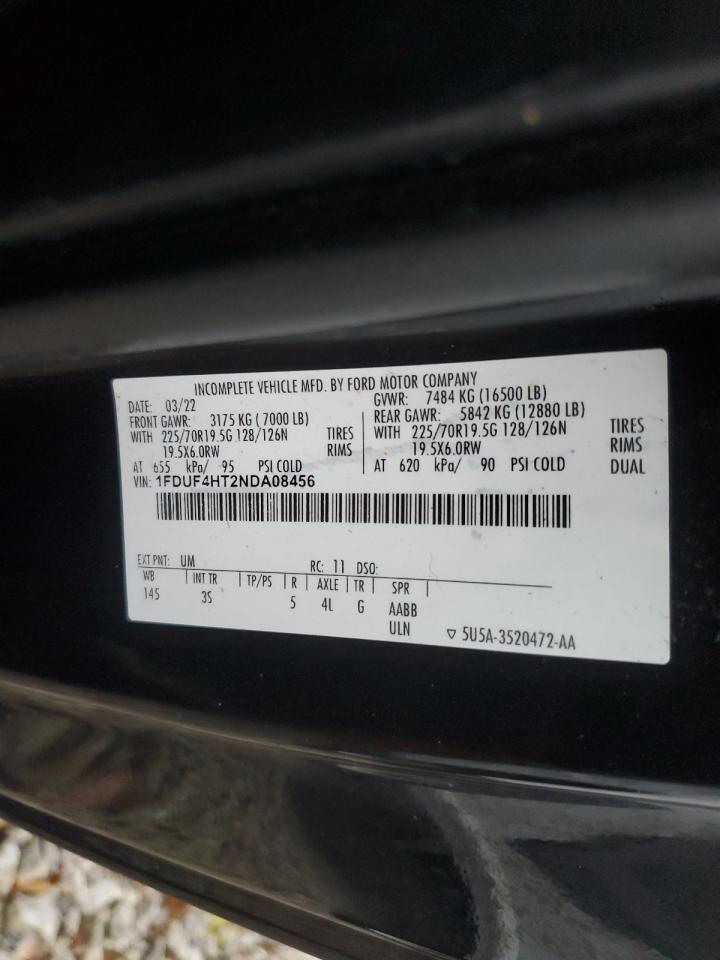 2022 Ford F450 Super Duty VIN: 1FDUF4HT2NDA08456 Lot: 77995414