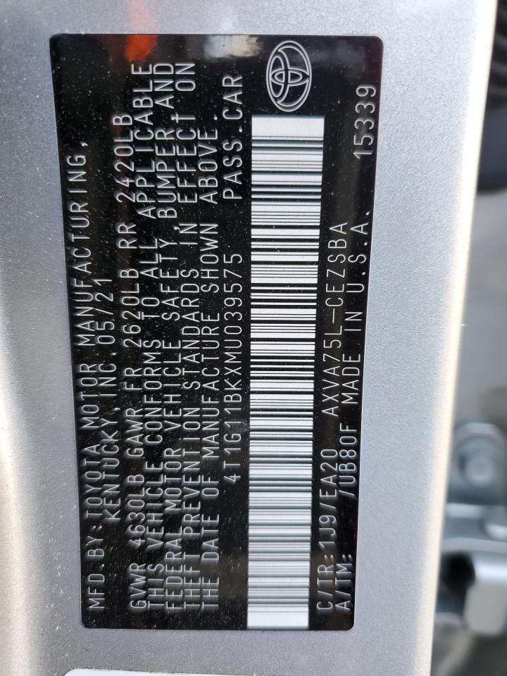 4T1G11BKXMU039575 2021 Toyota Camry Se