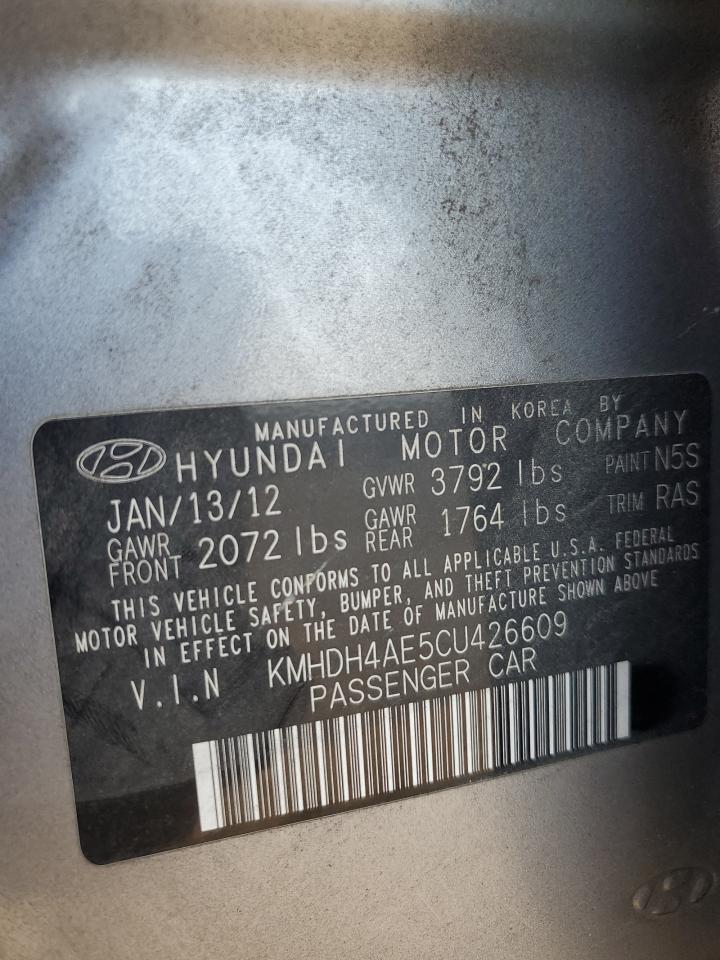 KMHDH4AE5CU426609 2012 Hyundai Elantra Gls