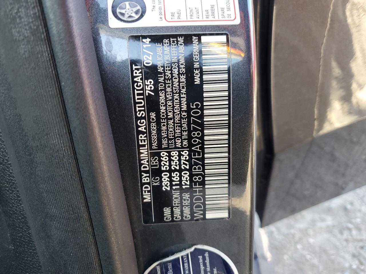 2014 Mercedes-Benz E 350 4Matic VIN: WDDHF8JB7EA987705 Lot: 76126754