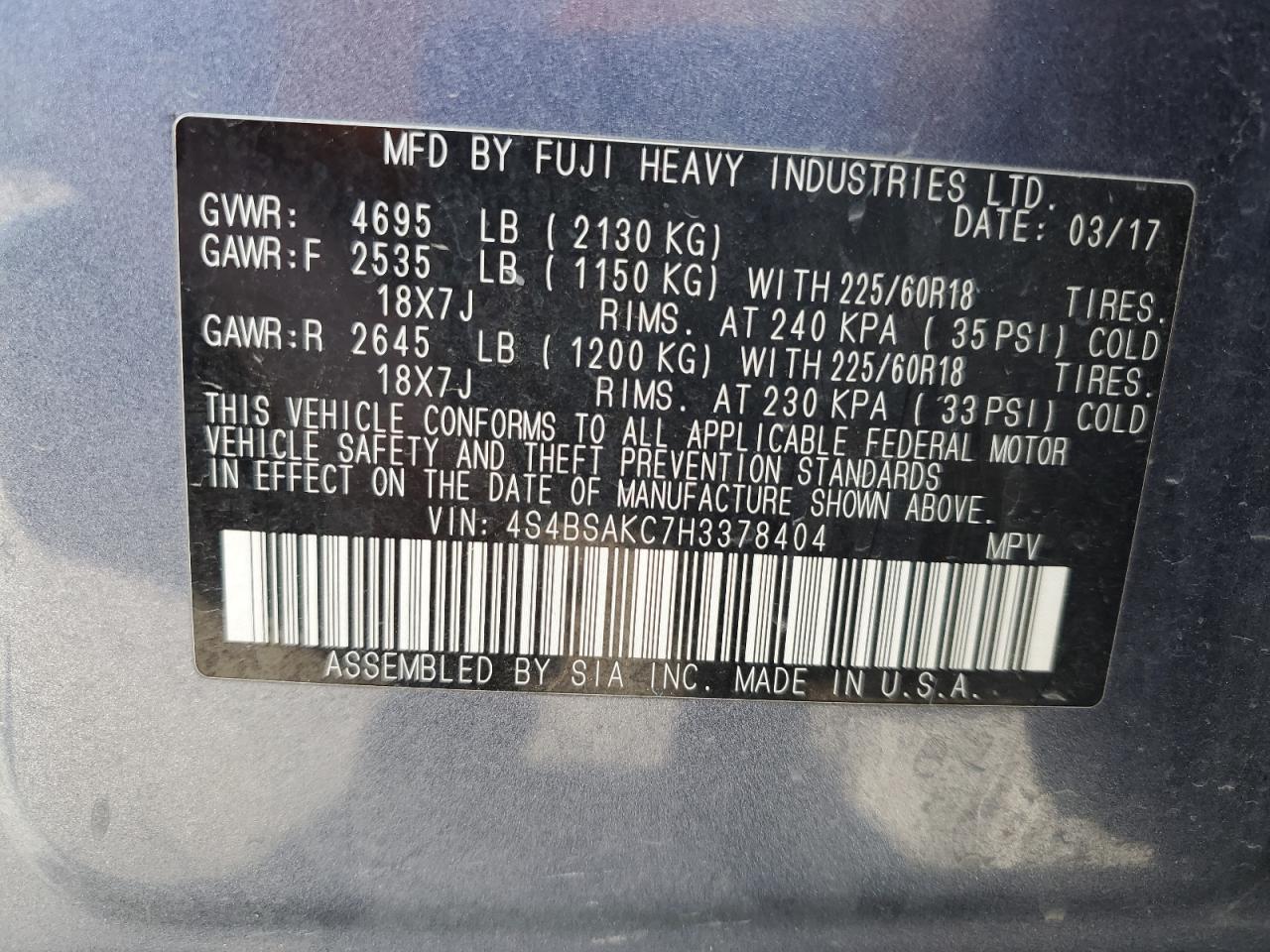 2017 Subaru Outback - Image 12