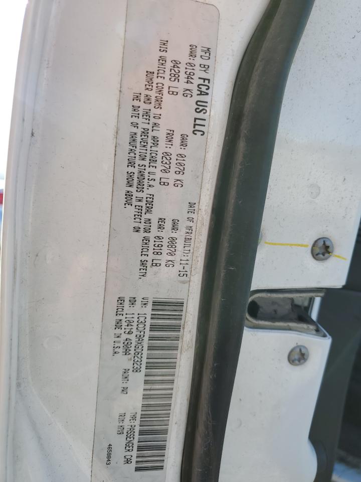 2016 Dodge Dart Sxt VIN: 1C3CDFBAXGD623238 Lot: 73770664