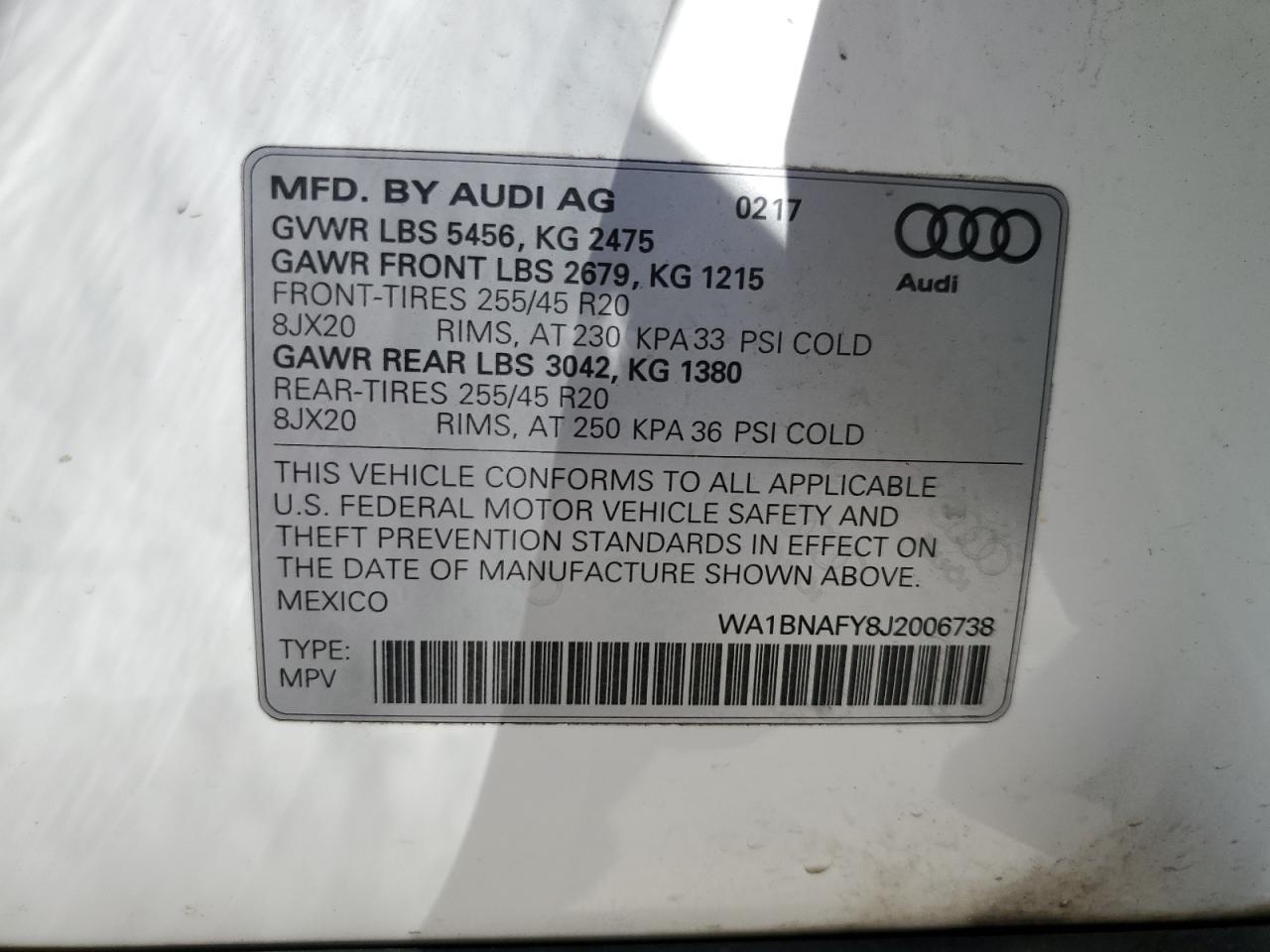 2018 Audi Q5 Premium Plus VIN: WA1BNAFY8J2006738 Lot: 77881564