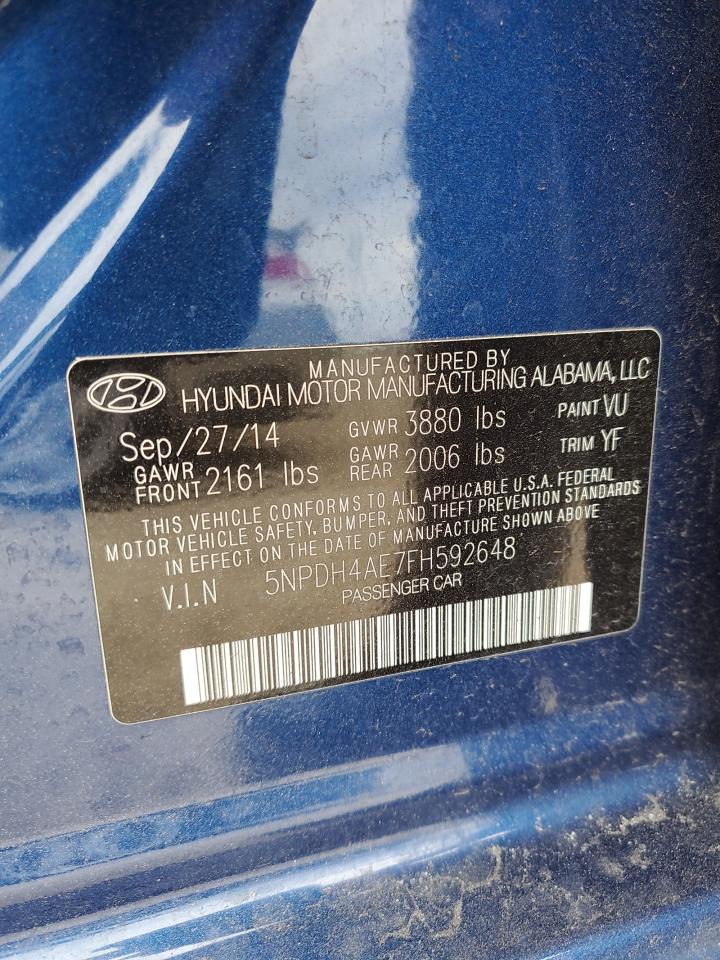 5NPDH4AE7FH592648 2015 Hyundai Elantra Se