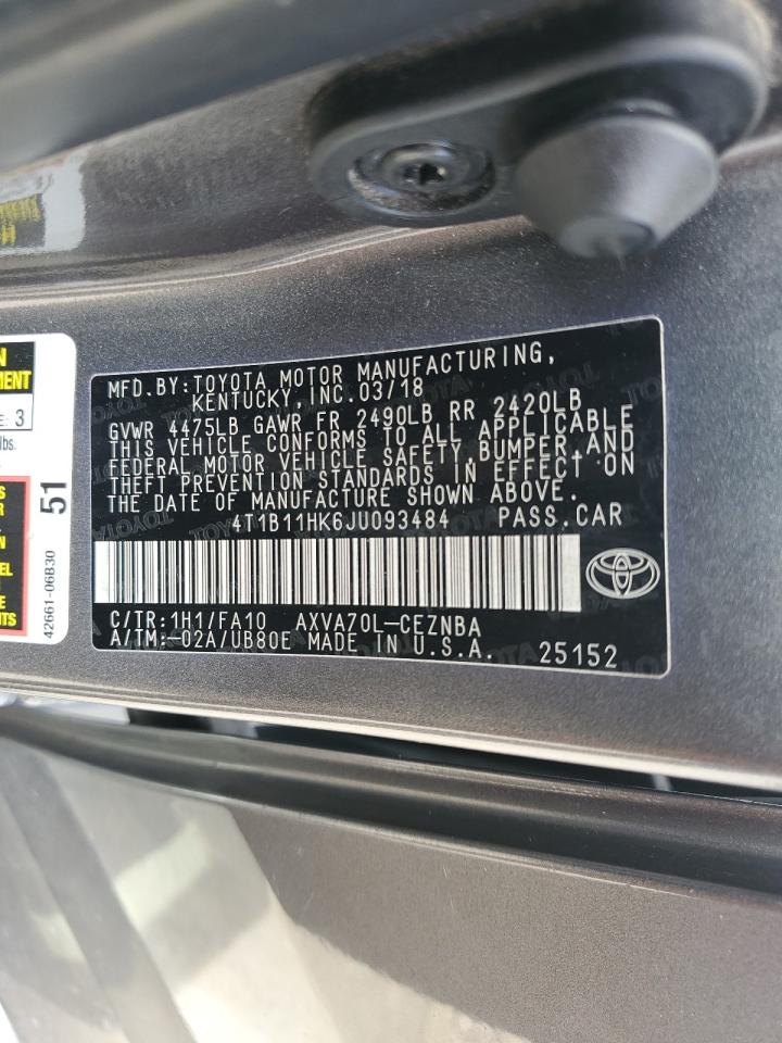 4T1B11HK6JU093484 2018 TOYOTA CAMRY - Image 13