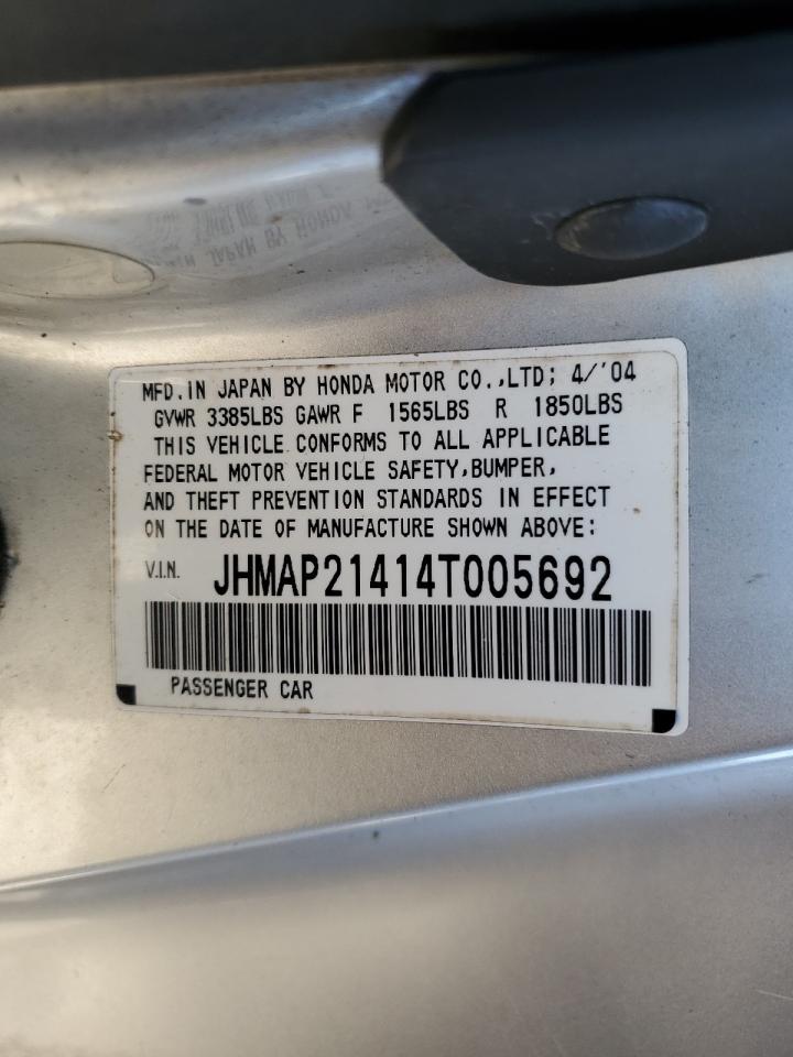 2004 Honda S2000 VIN: JHMAP21414T005692 Lot: 77436754