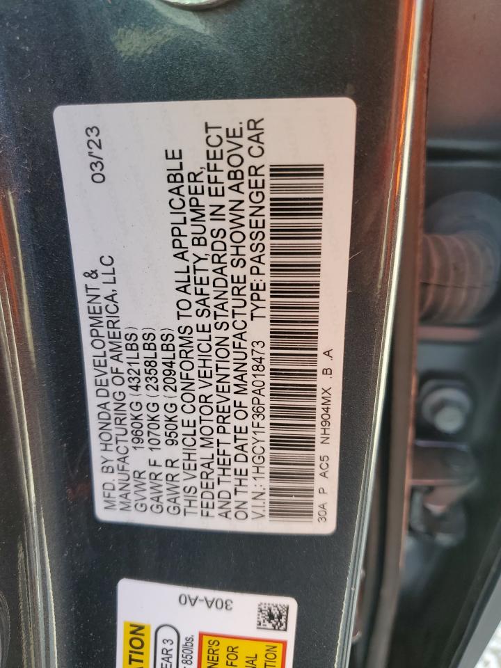 1HGCY1F36PA018473 2023 Honda Accord Ex